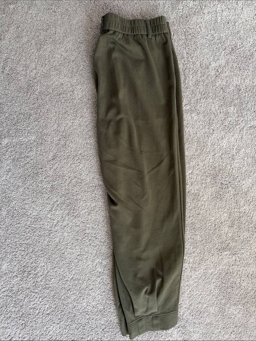 Women's Olive Green Tapered Jogger Trousers - Picture 2 of 2